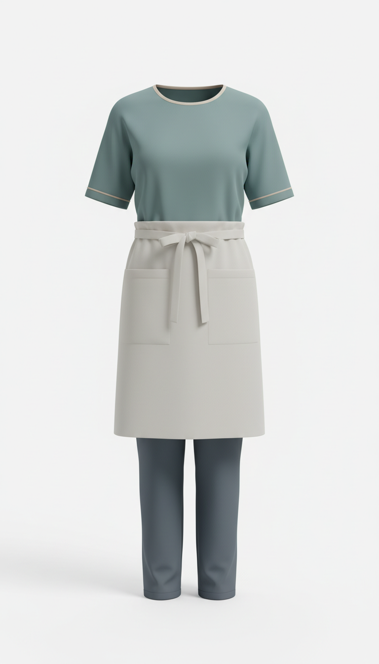 Branded Cleaning Uniform with Sleek Trim