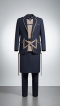 Staff Uniform Set Ink Navy With Taupe Accents