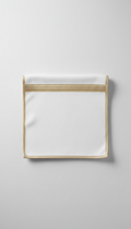 White Microfiber Cloth with Champagne Trim